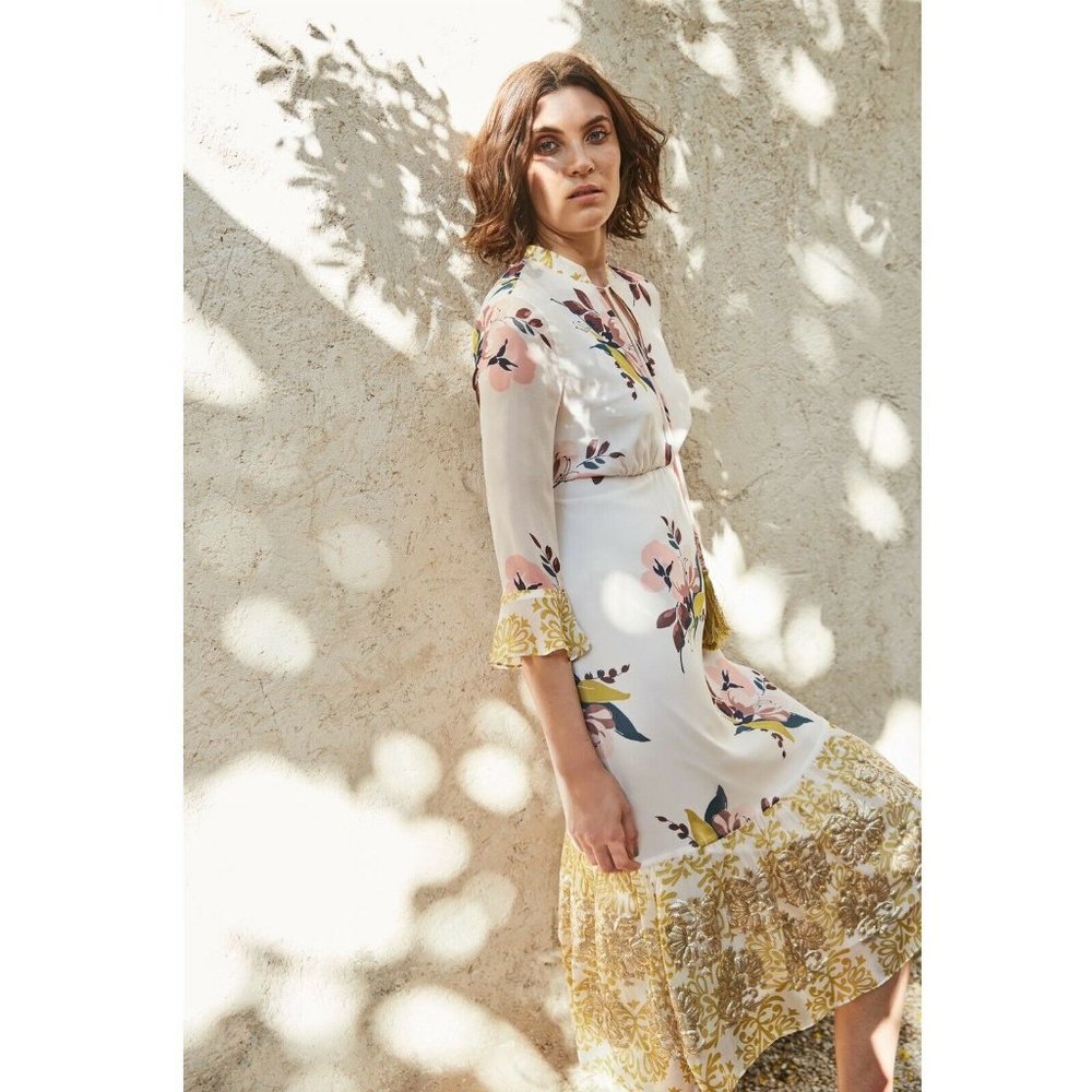 Boden Icons Women White Cressida Tassel Dress Sz 8